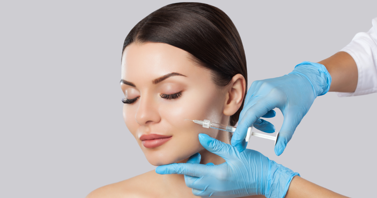 woman receiving Restylane facial injection treatment by a professional in Wilmington, NC